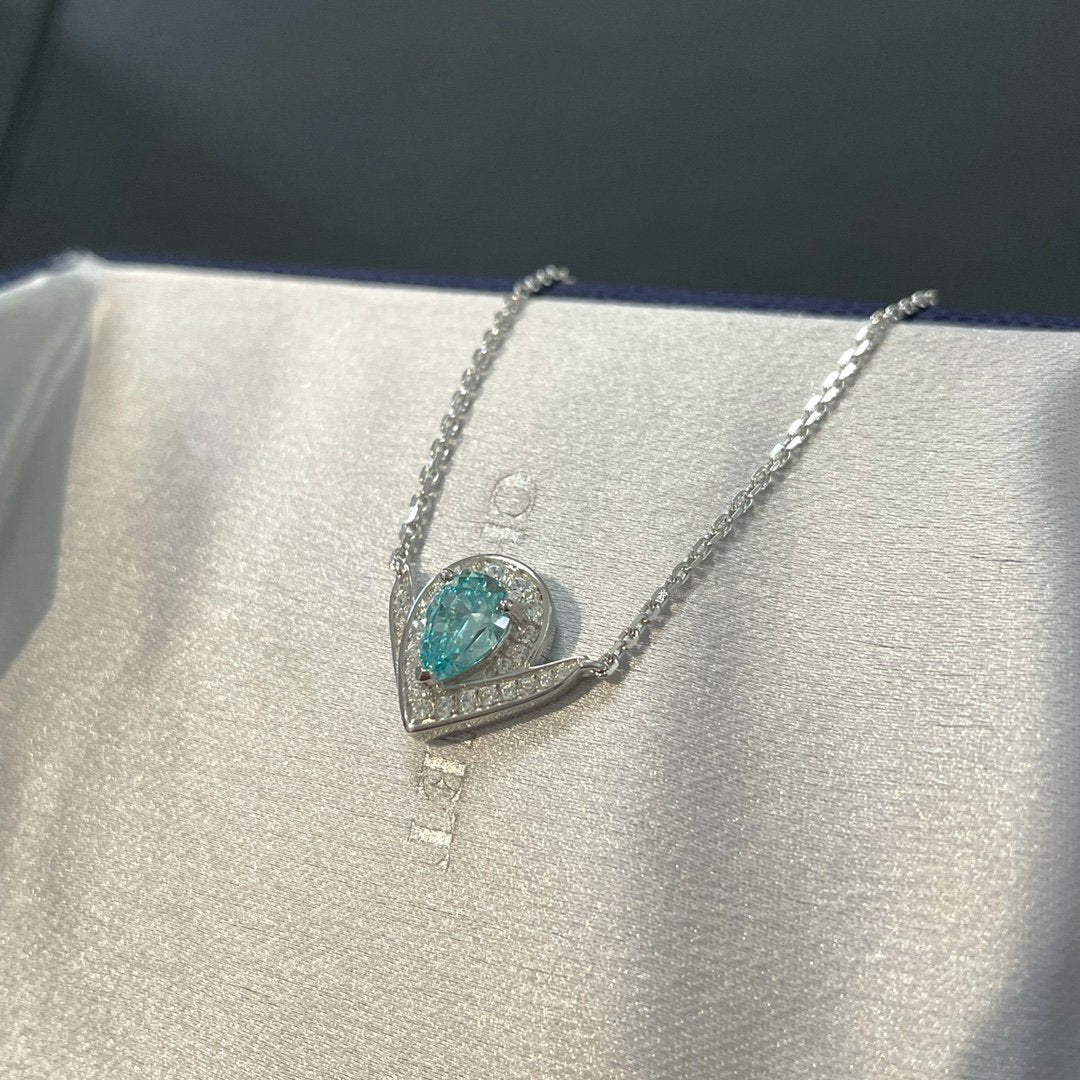 CHAUMET JOSEPHINE BLUE DIAMOND SILVER NECKLACE
