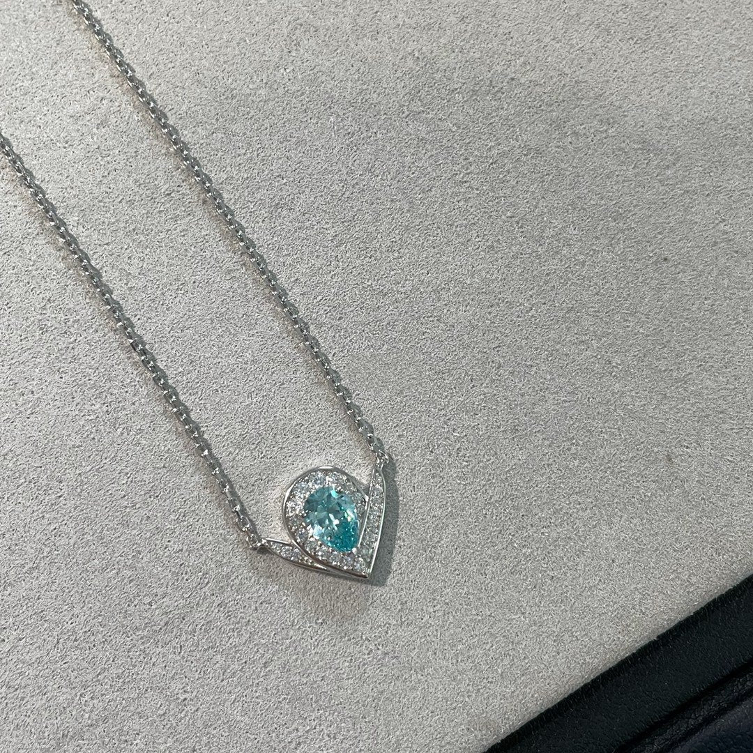 CHAUMET JOSEPHINE BLUE DIAMOND SILVER NECKLACE