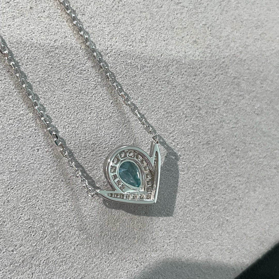 CHAUMET JOSEPHINE BLUE DIAMOND SILVER NECKLACE