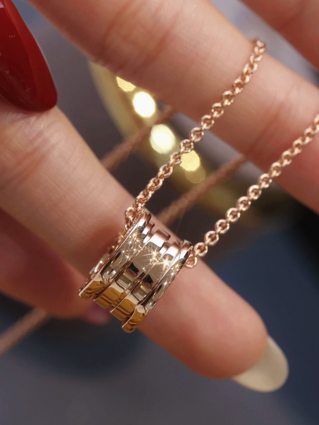 BVLGARI ZERO 1 PINK GOLD NECKLACE 1