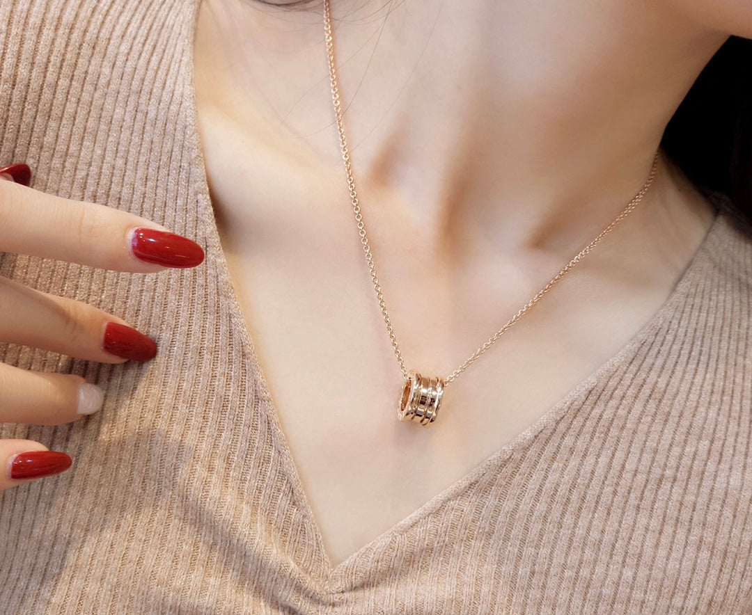 BVLGARI ZERO 1 PINK GOLD NECKLACE 1