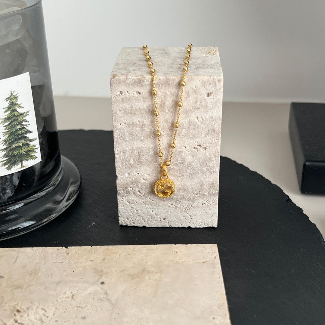 GUCCI GG BALL CHAIN GOLD NECKLACE