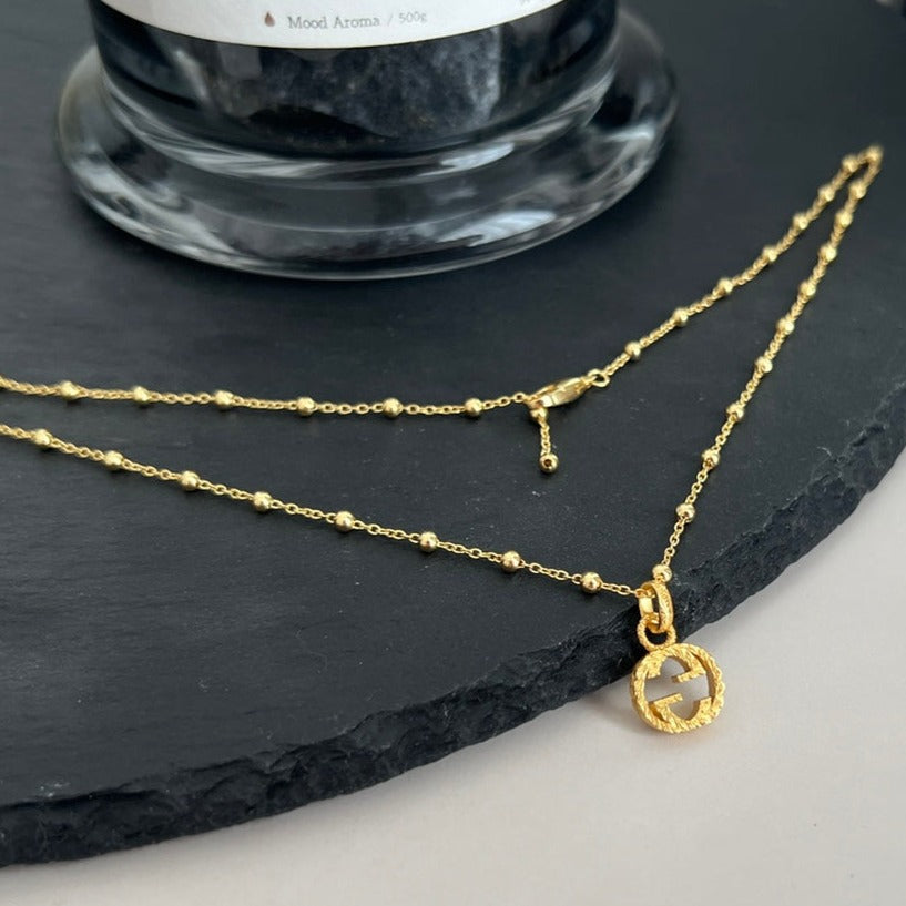 GUCCI GG BALL CHAIN GOLD NECKLACE