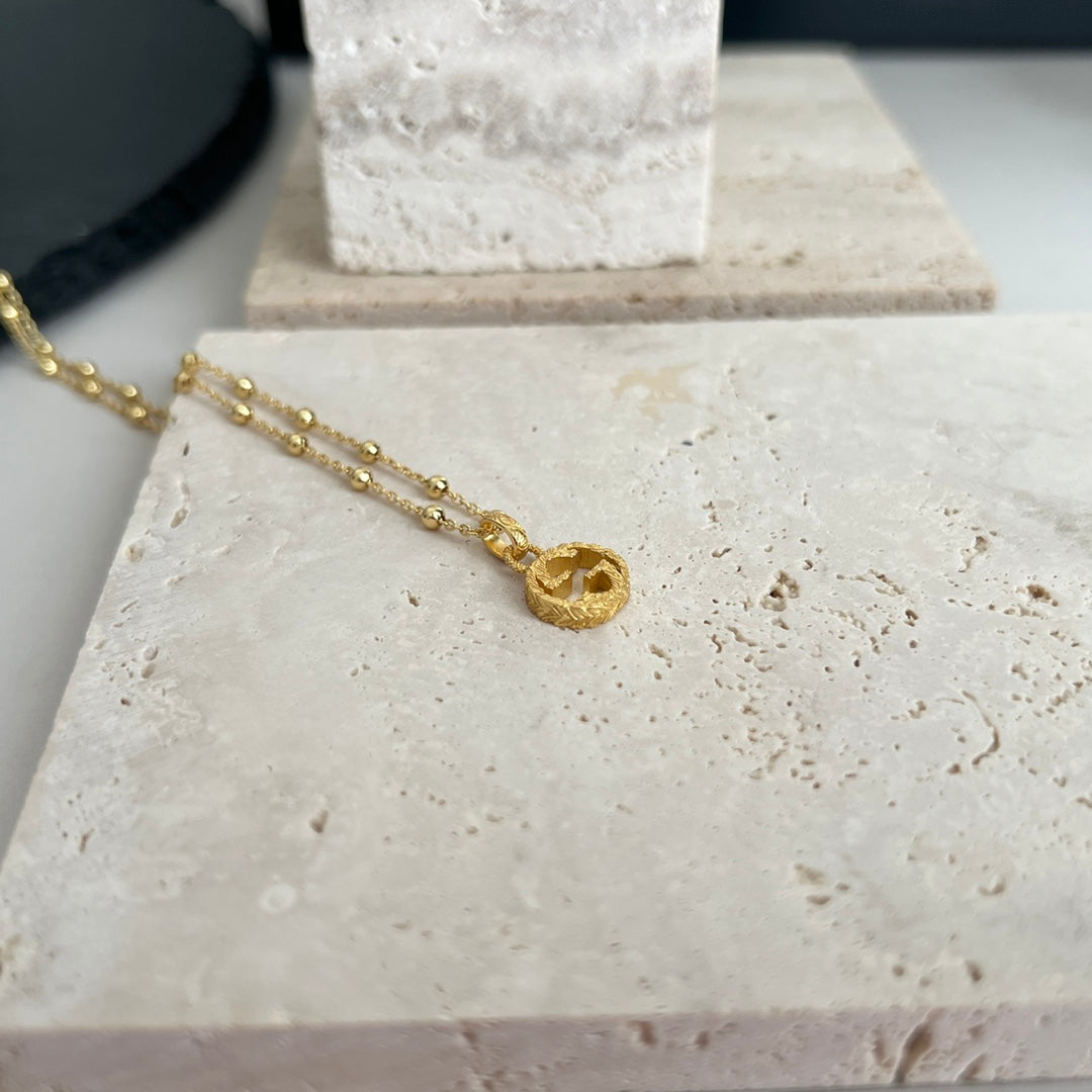 GUCCI GG BALL CHAIN GOLD NECKLACE