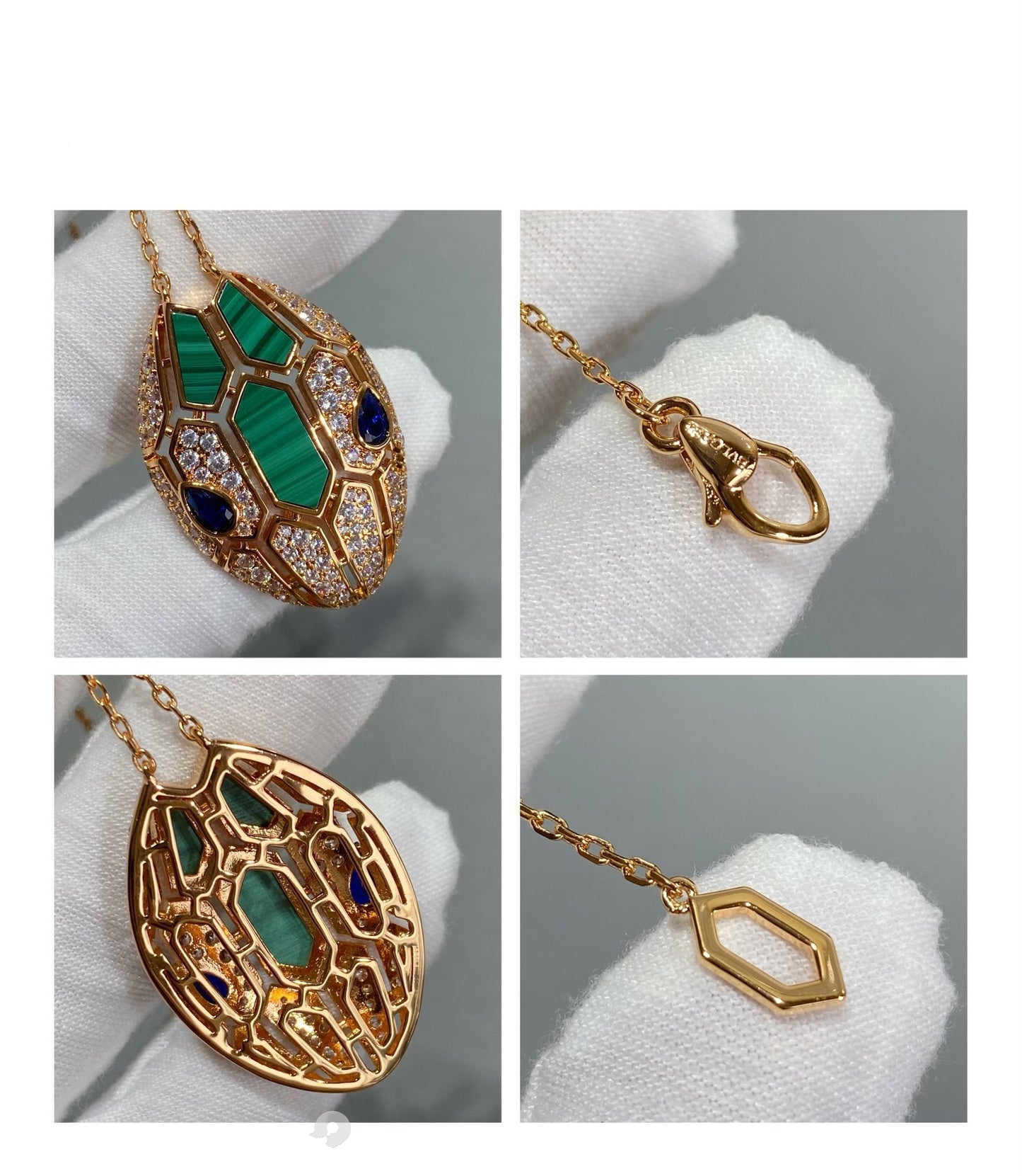 BVLGARI SERPENT PINK GOLD DIAMOND NECKLACE