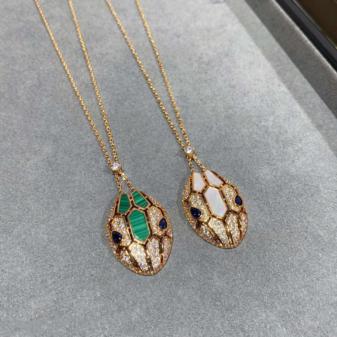 BVLGARI SERPENT PINK GOLD DIAMOND NECKLACE