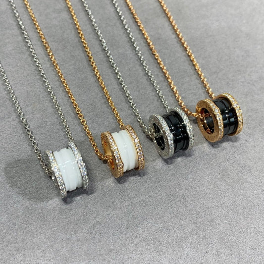 BVLGARI ZERO 1 DIAMOND CERAMIC NECKLACE