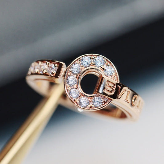 BVLGARI BV PINK GOLD DIAMOND RING