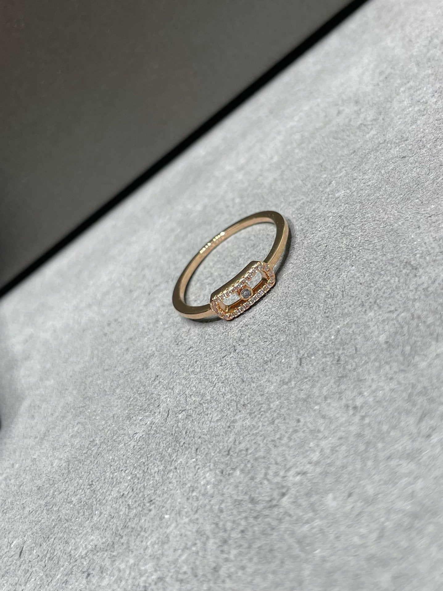 MESSIKA MOVE UNO PINK GOLD DIAMOND PAVED RING