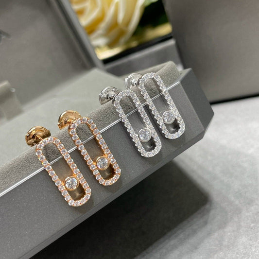 MESSIKA MOVE UNO STUD DIAMOND PAVED EARRINGS