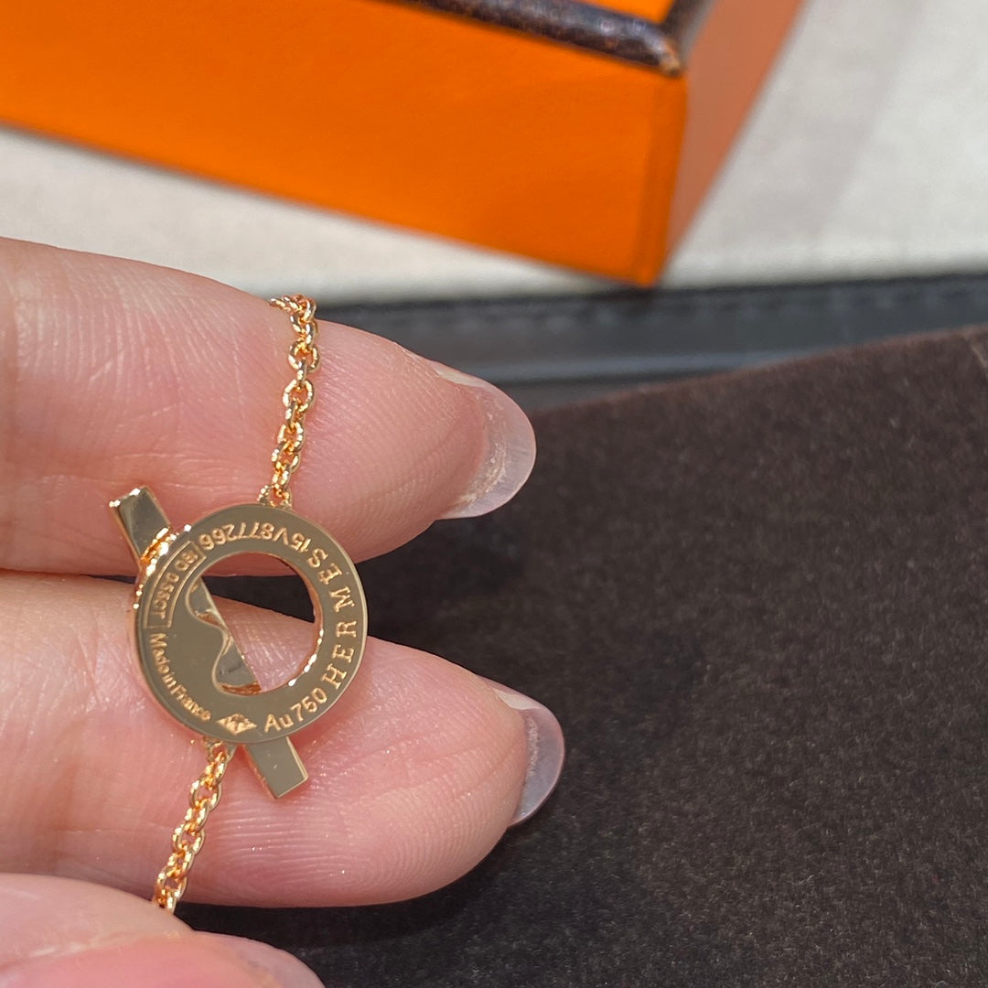 HERMES FINESSE PINK GOLD DIAMOND BRACELET
