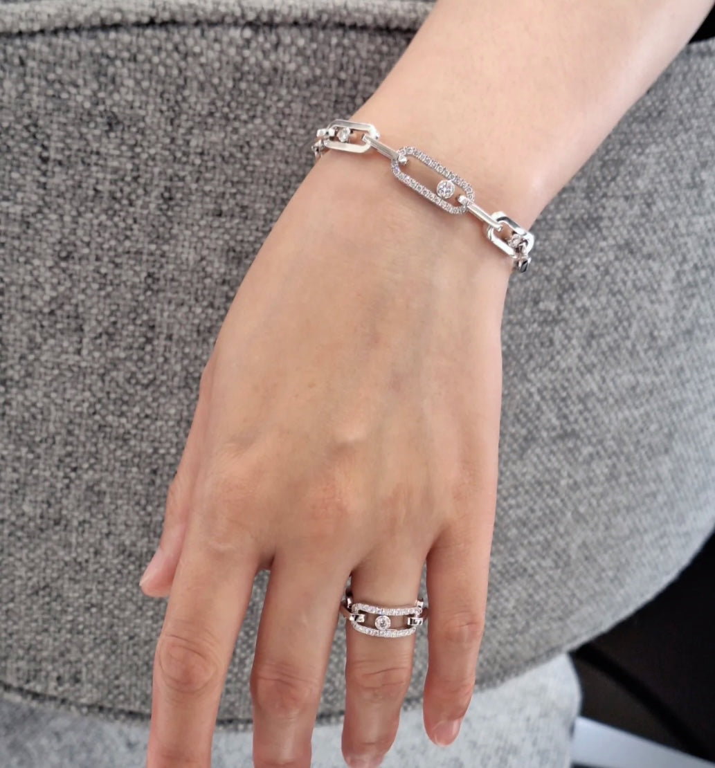 MESSIKA MOVE CHAIN LINK SILVER DIAMOND BRACELET