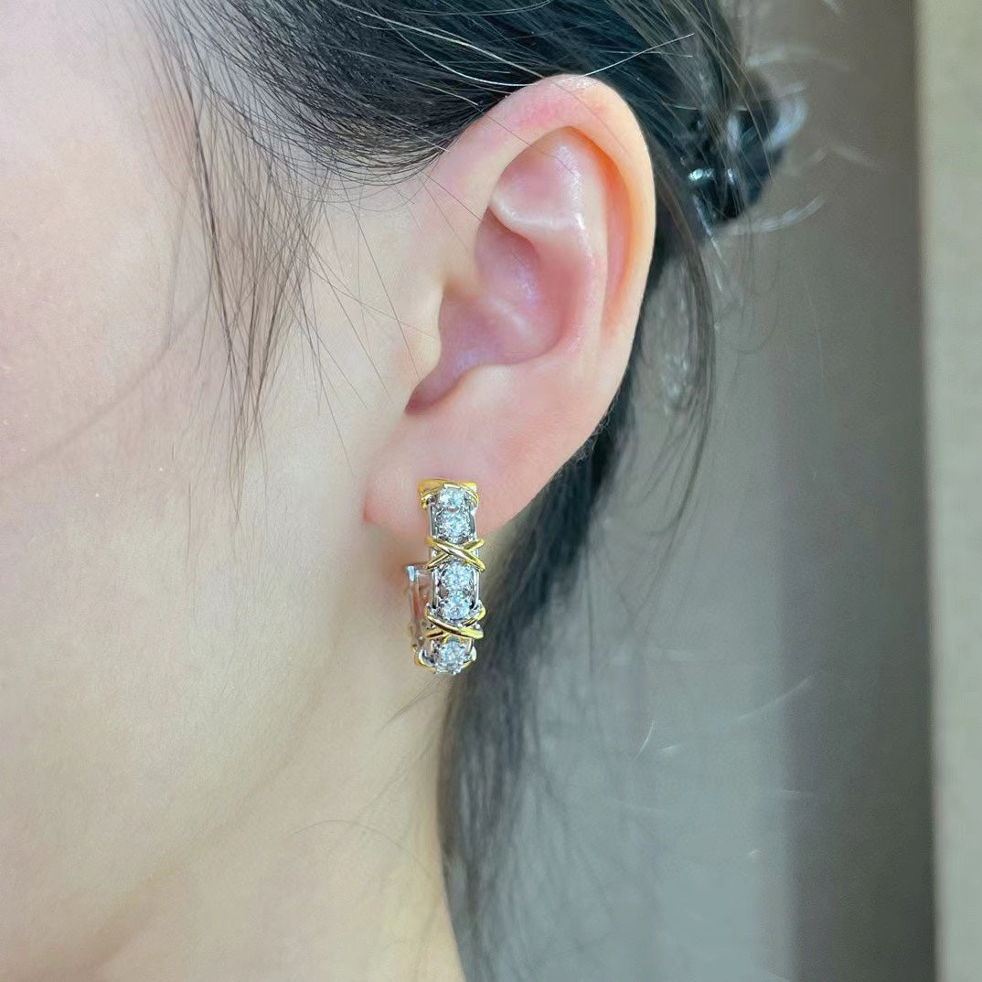 TIFFANY SCHLUMBERGER GOLD DIAMOND EARRINGS