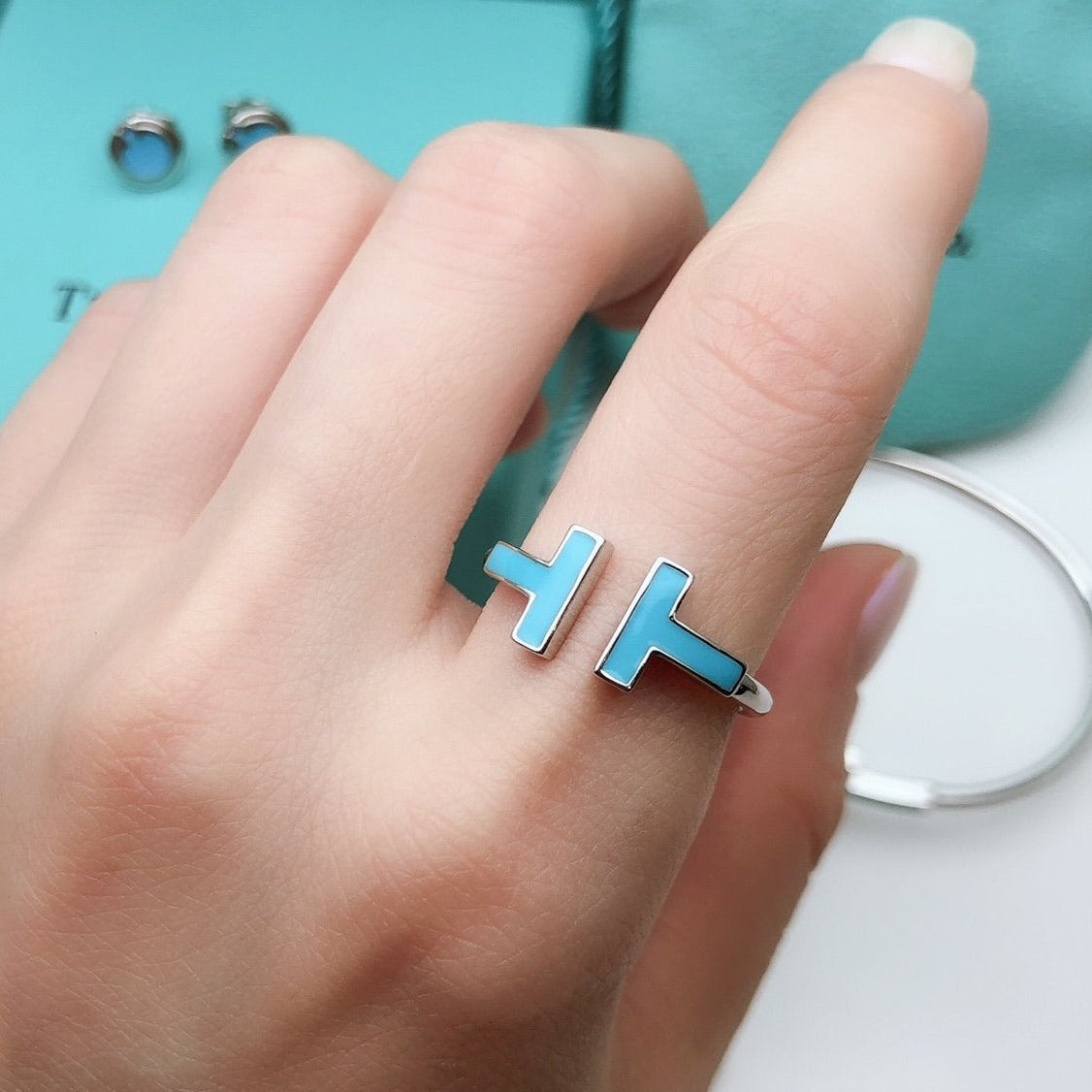TIFFANY T SMALL TURQUOISE SILVER RING