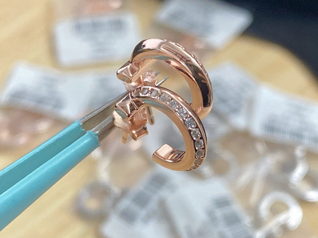 TIFFANY T1 HOOP DIAMOND EARRINGS