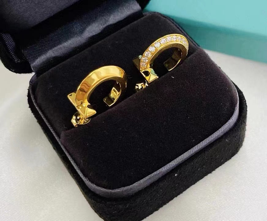 TIFFANY T1 HOOP DIAMOND EARRINGS