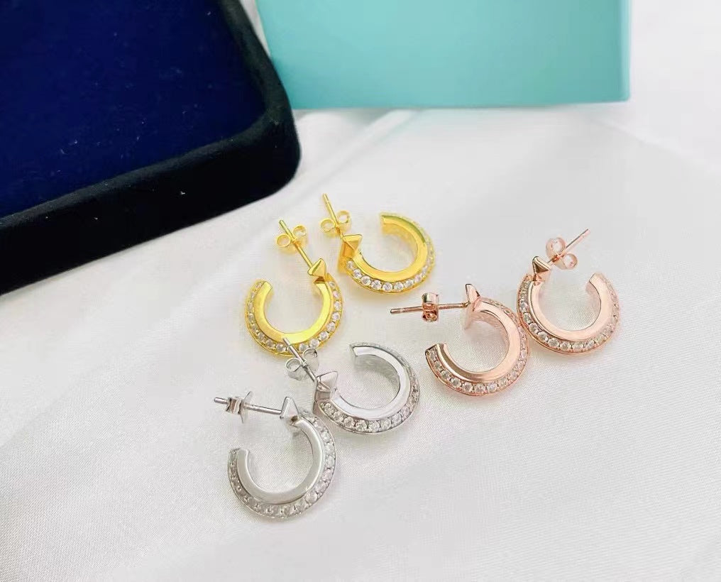 TIFFANY T1 HOOP DIAMOND EARRINGS