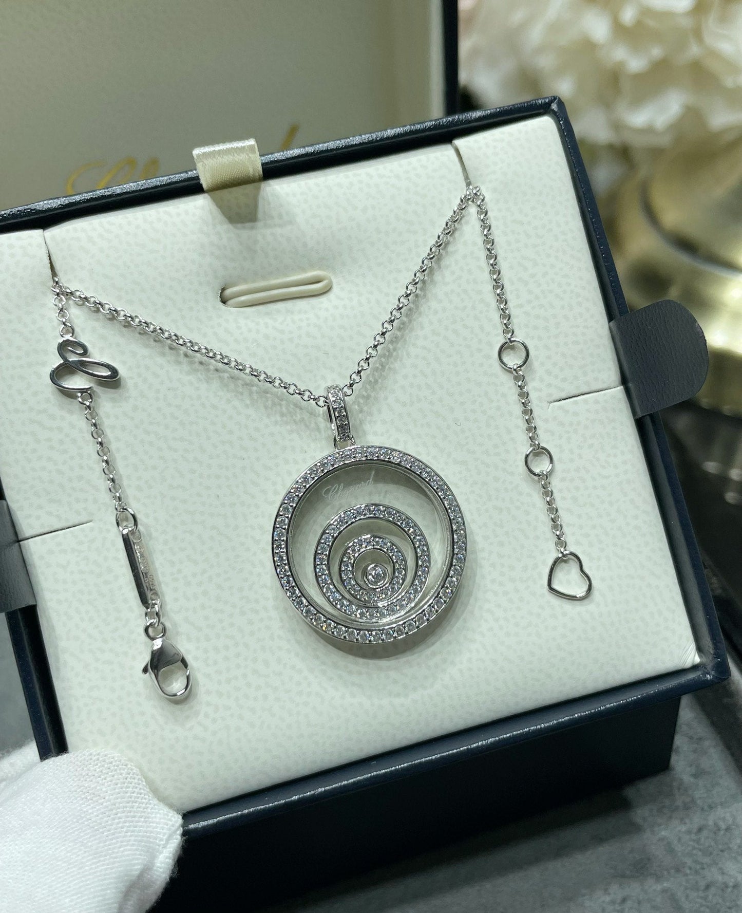 CHOPARD HAPPY SPIRIT DIAMOND PAVED NECKLACE