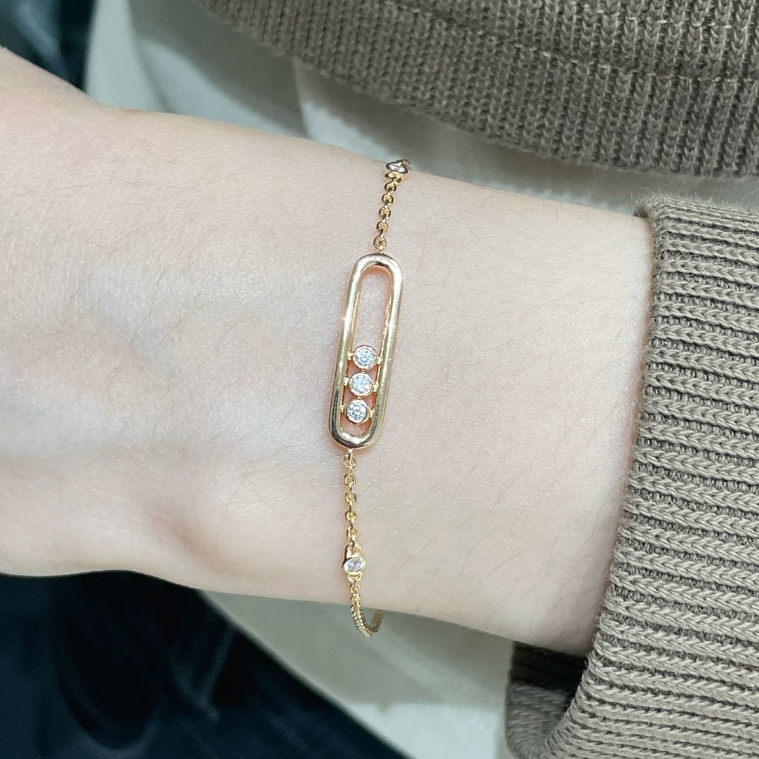 MESSIKA BABY MOVE PINK GOLD DIAMOND BRACELET