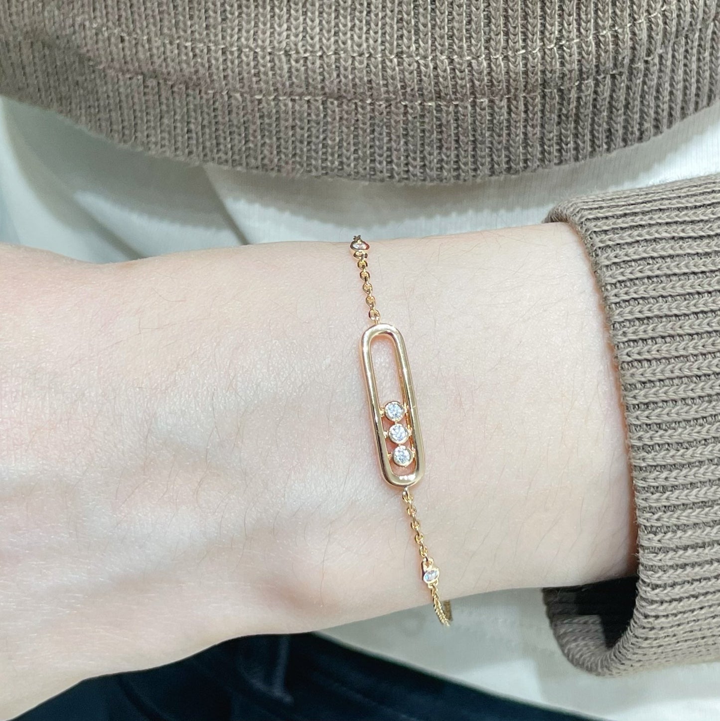 MESSIKA BABY MOVE PINK GOLD DIAMOND BRACELET