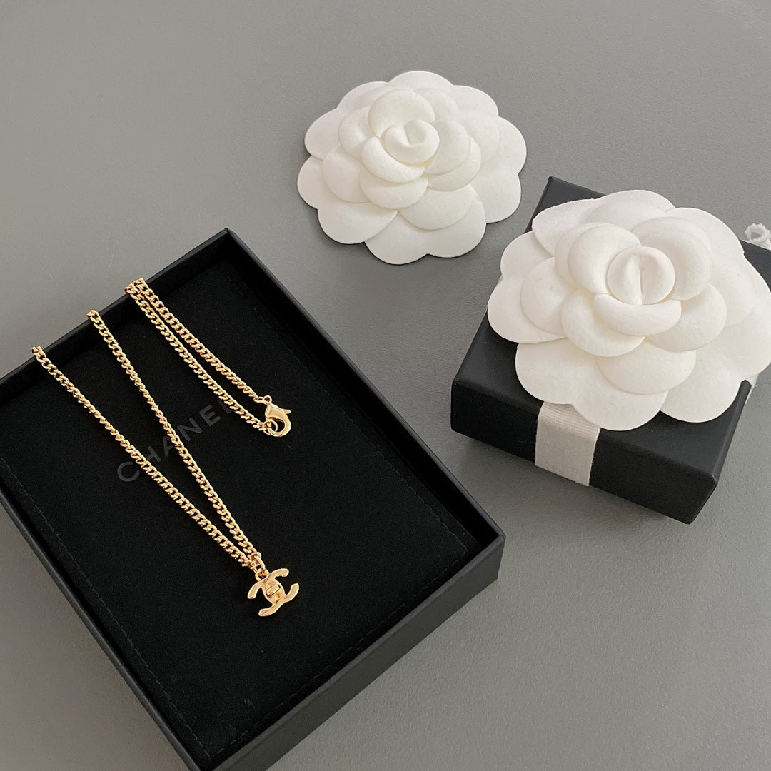 Chanel Lock Gold Chain Necklace