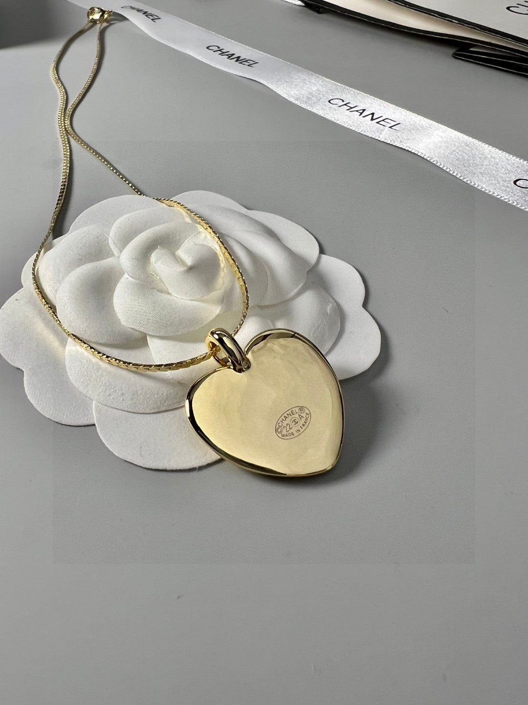Chanel Heart Light Gold Necklace