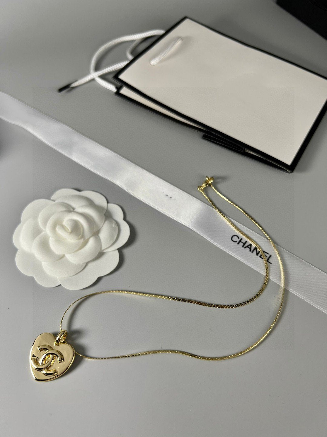 Chanel Heart Light Gold Necklace