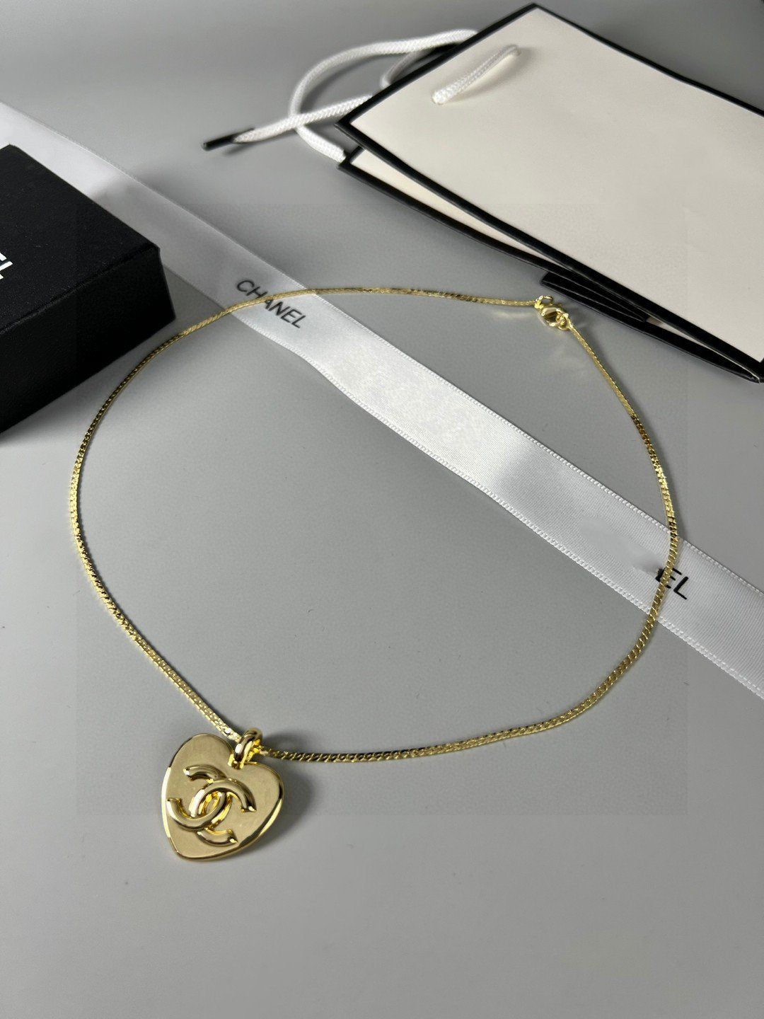 Chanel Heart Light Gold Necklace