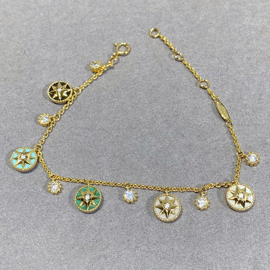 DIOR LUCKY STAR MULTI COLOR 5 MOTIF 6 DIAMOND BRACELET