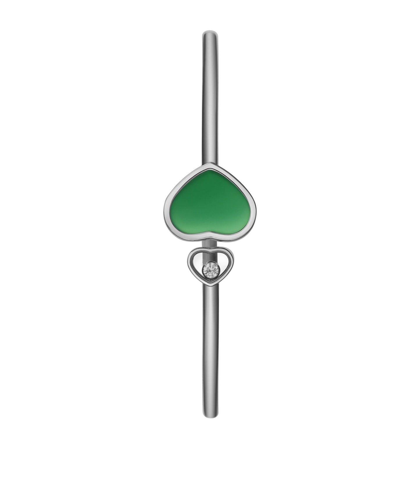 CHOPARD HAPPY HEART MALACHITE BRACELET SILVER DIAMOND