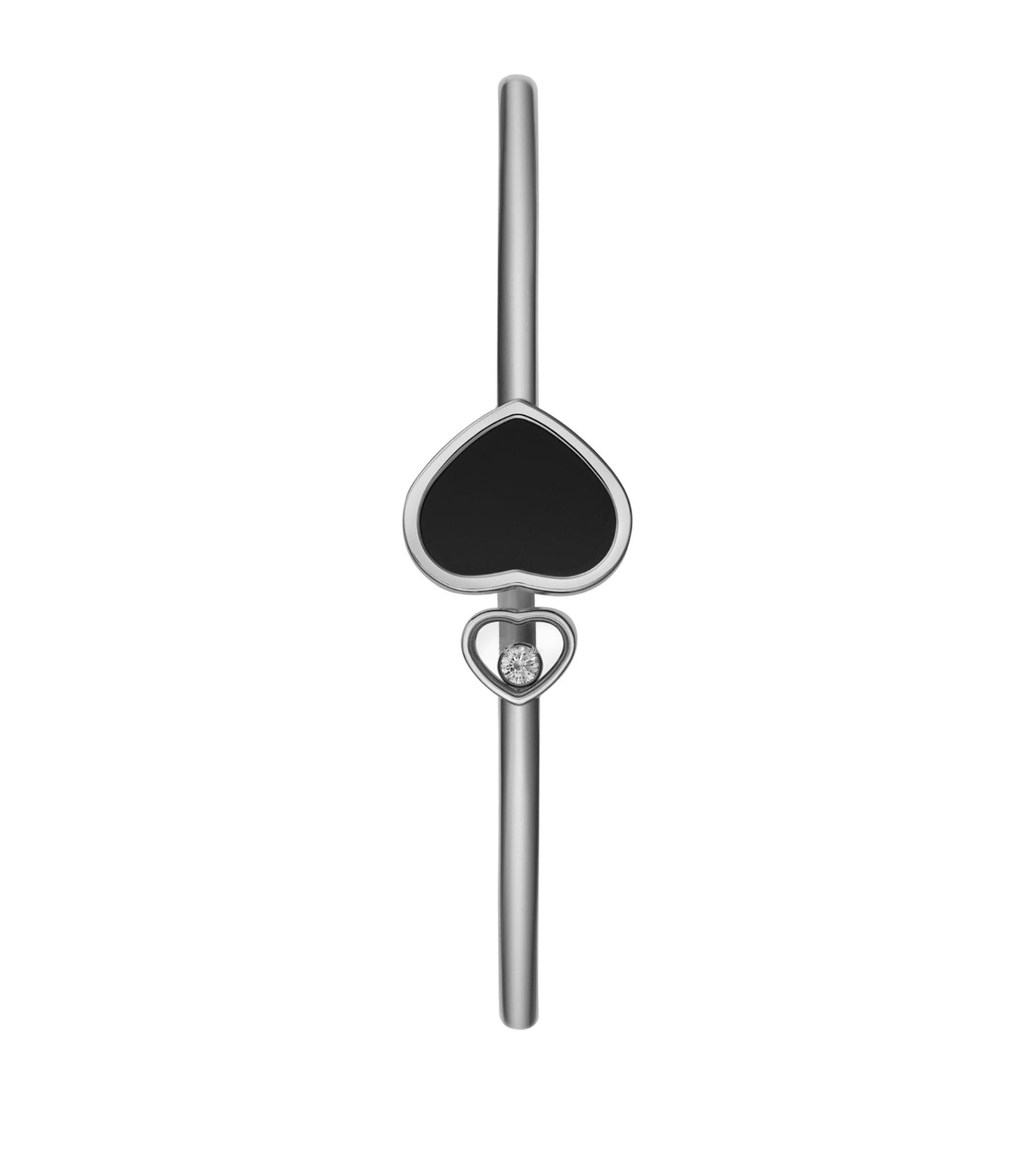 CHOPARD HAPPY HEART ONYX BRACELET SILVER DIAMOND