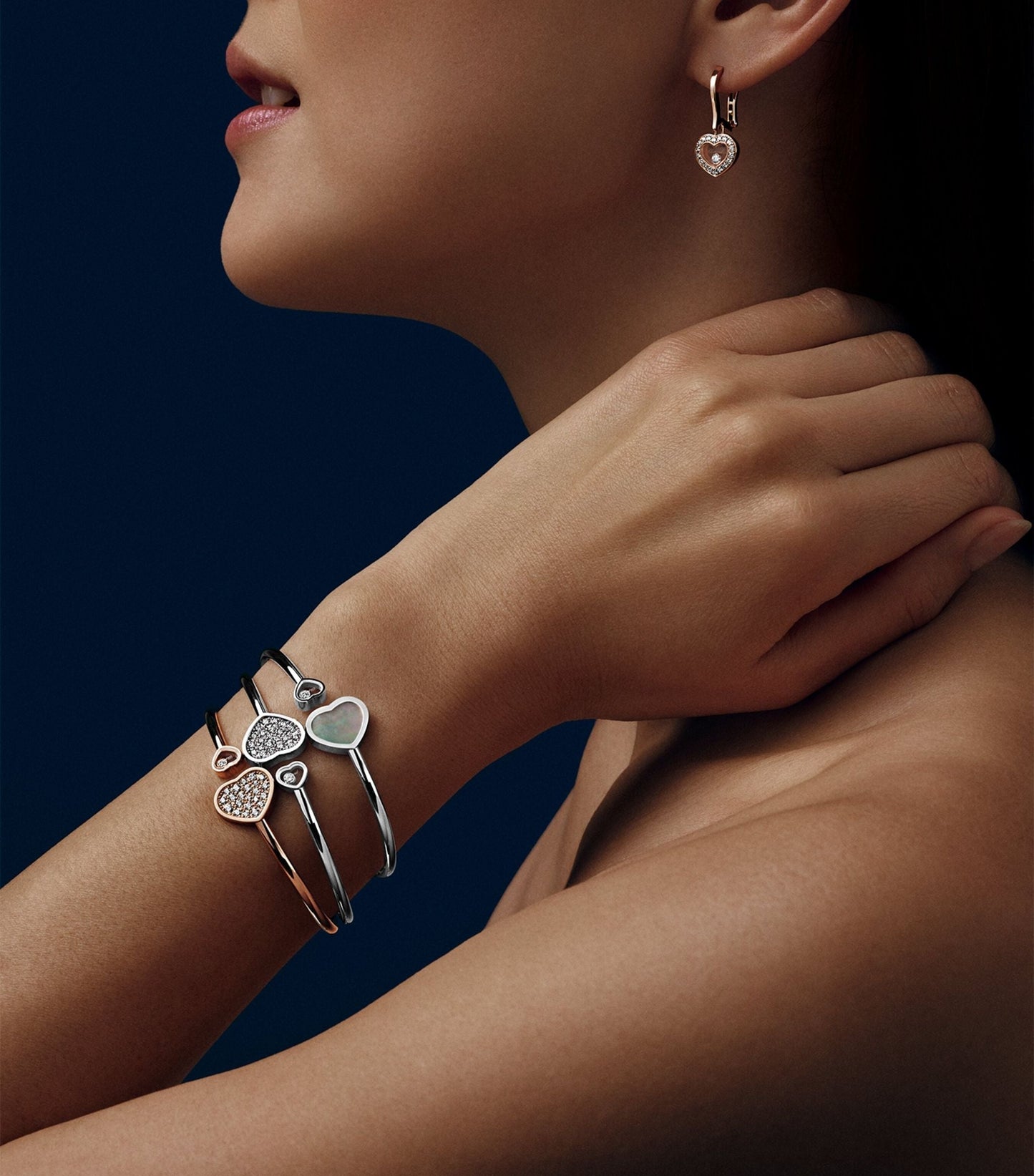 CHOPARD HAPPY HEART PINK GOLD BRACELET DIAMOND