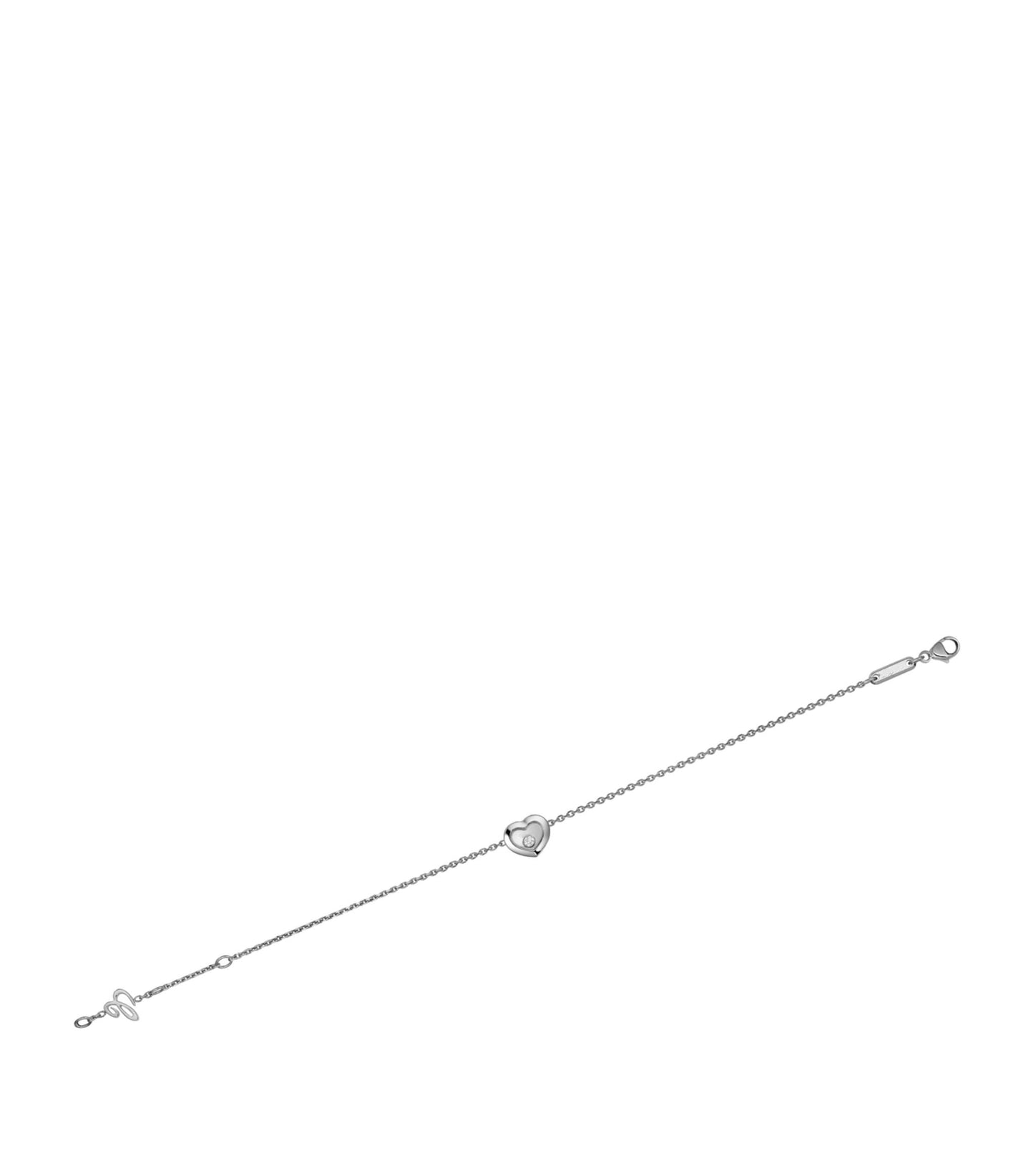 CHOPARD HAPPY HEART BRACELET SILVER 1 DIAMOND
