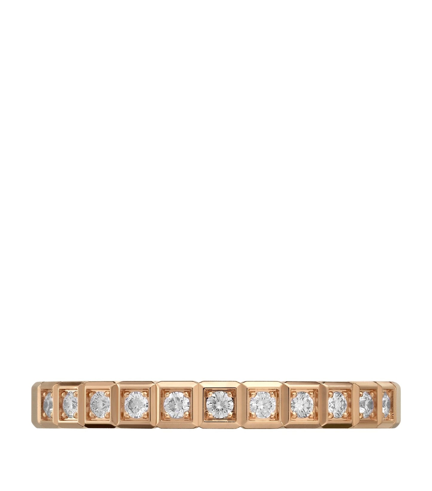 CHOPARD ICE CUBA RING PINK GOLD FULL DIAMOND