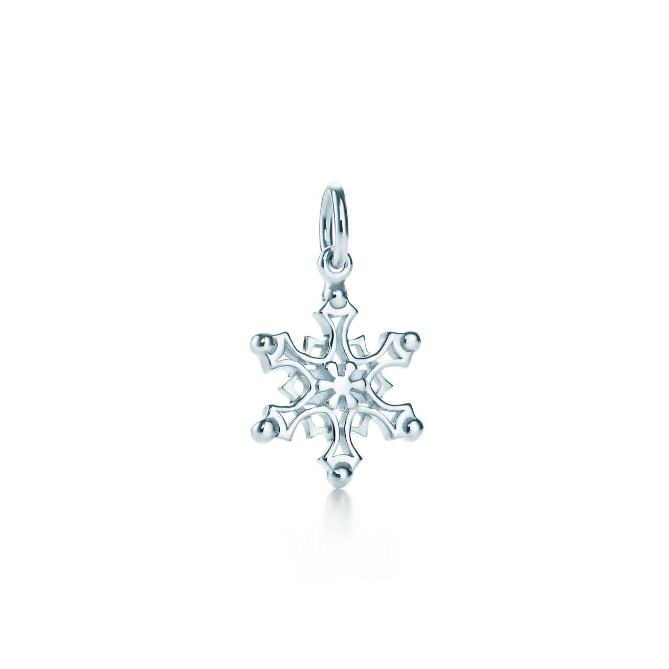 TIFFANY STERLING SILVER SNOWFLAKE PENDANT NECKLACE