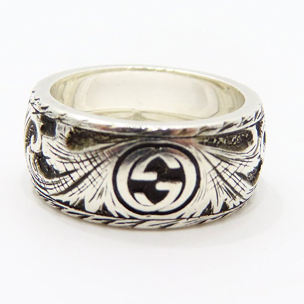 GUCCI GG ENGRAVED SILVER RING