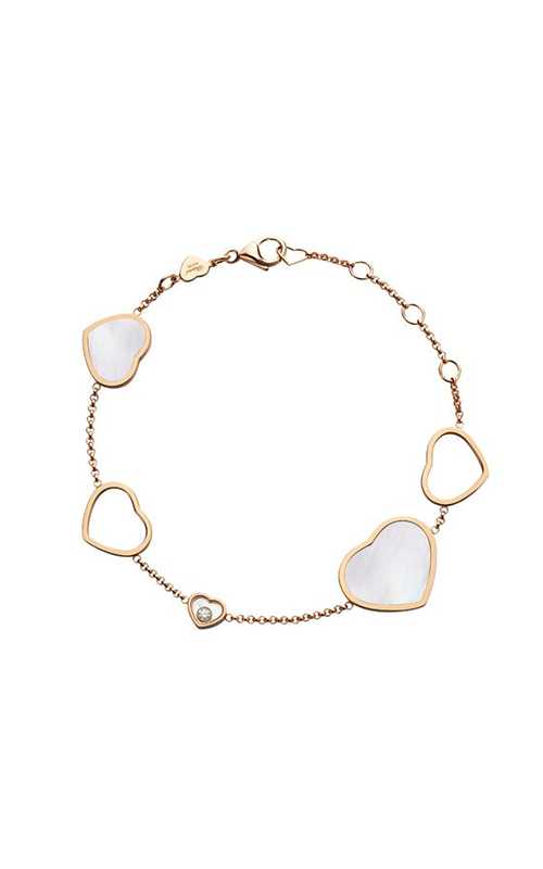 CHOPARD HAPPY HEART WHITE MOP PINK GOLD BRACELET