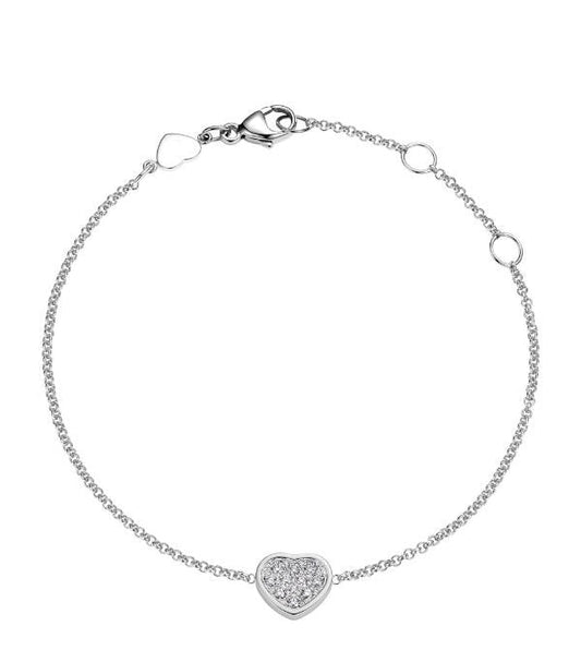 CHOPARD HAPPY HEART SILVER BRACELET DIAMOND
