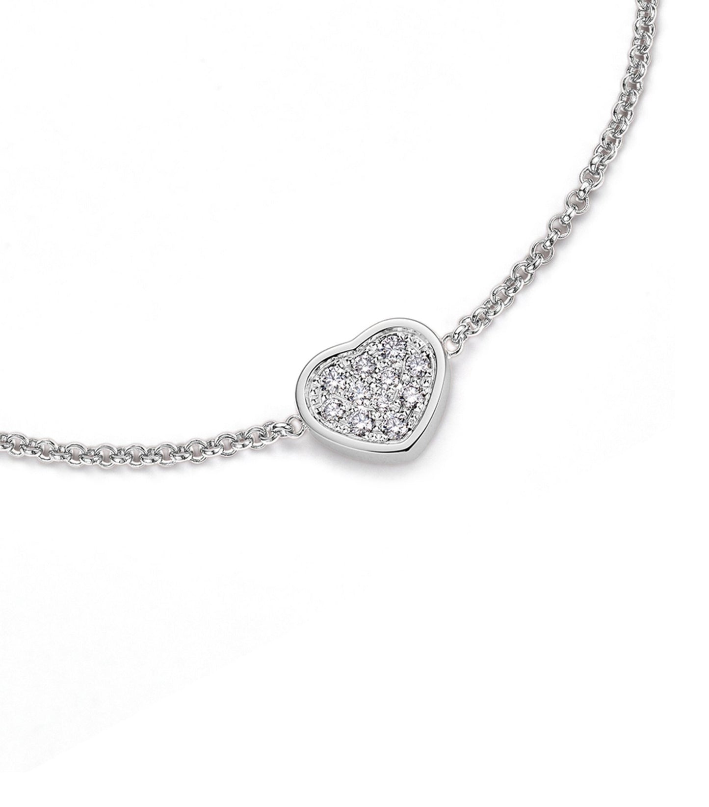 CHOPARD HAPPY HEART SILVER BRACELET DIAMOND