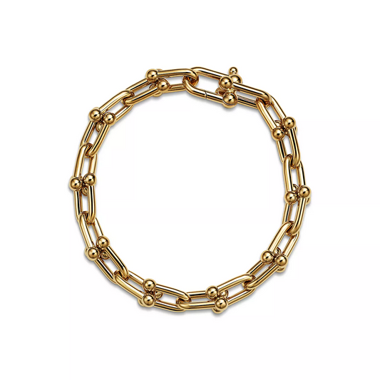 TIFFANY HARDWEAR MEDIUM LINK 20 MOTIF GOLD BRACELET
