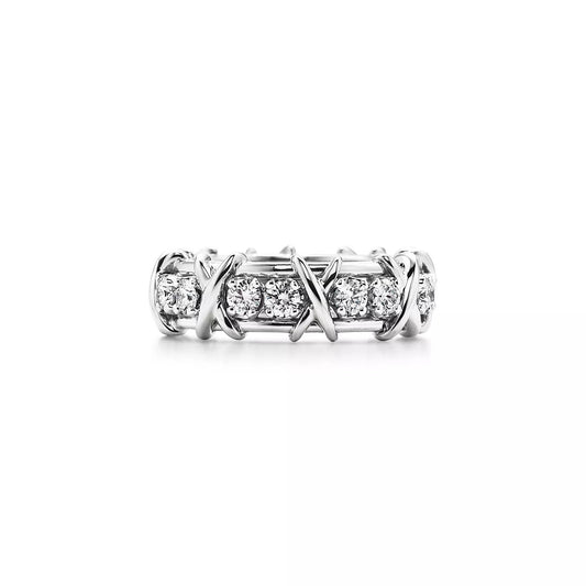 TIFFANY SIXTEEN STONE SILVER RING