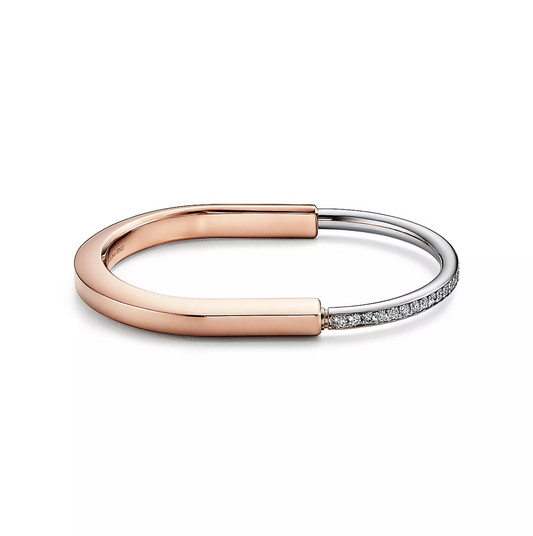 TIFFANY LOCK BRACELET ROSE AND WHITE GOLD DIAMOND