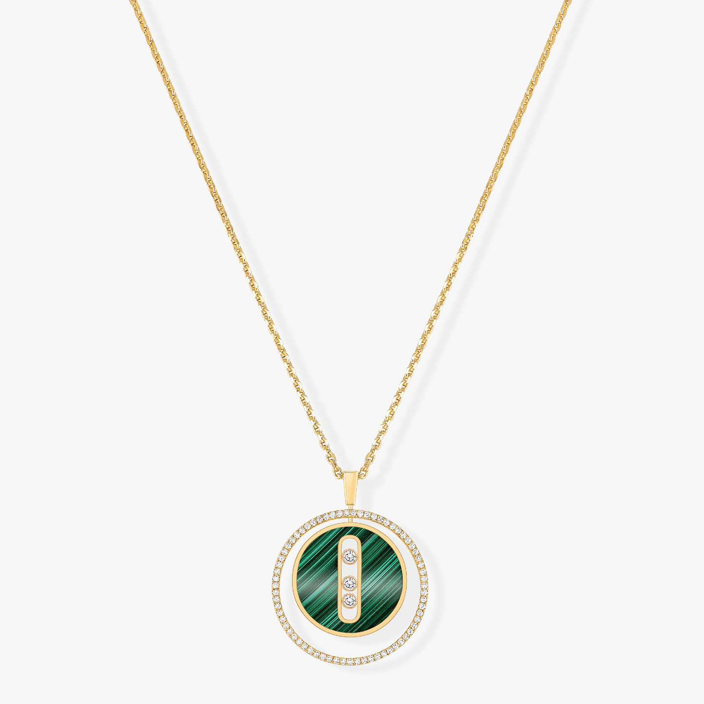 MESSIKA LUCKY MOVE 3 DIAMOND MALACHITE GOLD DIAMOND NECKLACE