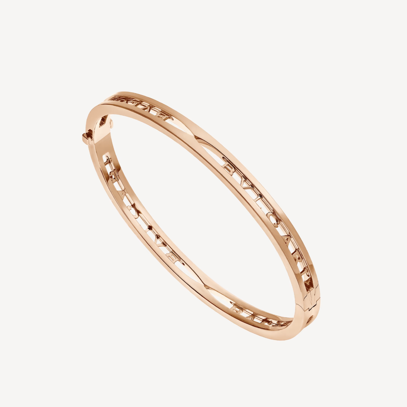 BVLGARI ZERO 1 SPIRAL LOGO PINK GOLD BRACELET