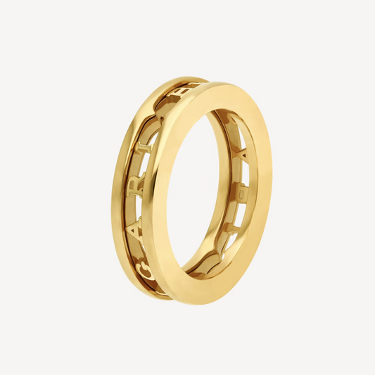 BVLGARI ZERO 1 ONE-BAND WITH OPENWORK LOGO SPIRAL RING