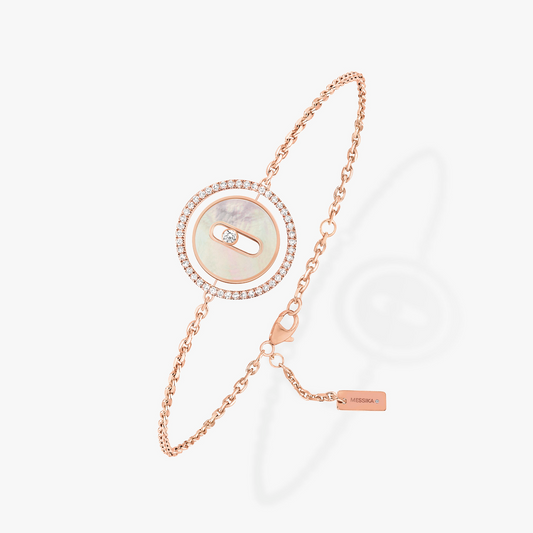 MESSIKA LUCKY MOVE WHITE MOTHER OF PEARL PINK GOLD DIAMOND BRACELET