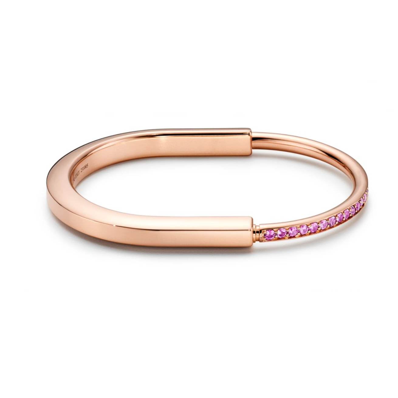 TIFFANY LOCK BRACELET ROSE DIAMOND PINK GOLD