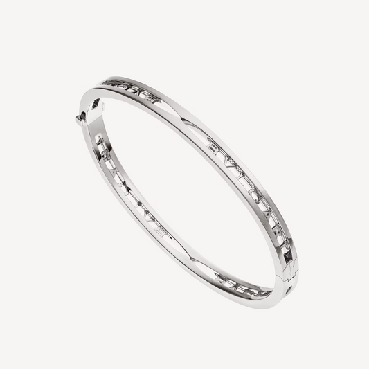 BVLGARI ZERO 1 SPIRAL LOGO SILVER BRACELET
