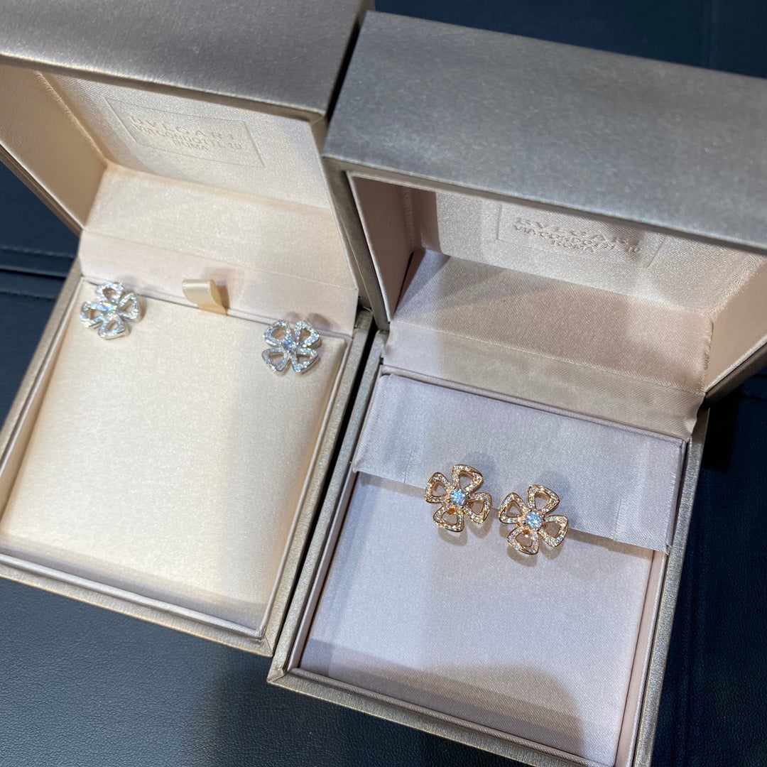BVLGARI BVL FIOREVER DIAMOND STUD EARRINGS