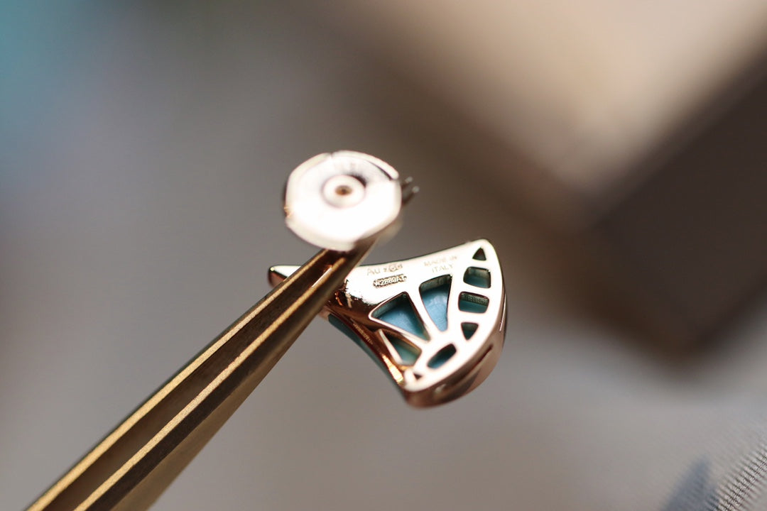 BVLGARI DIVAS DREAM EARRINGS TURQUOISE PINK GOLD